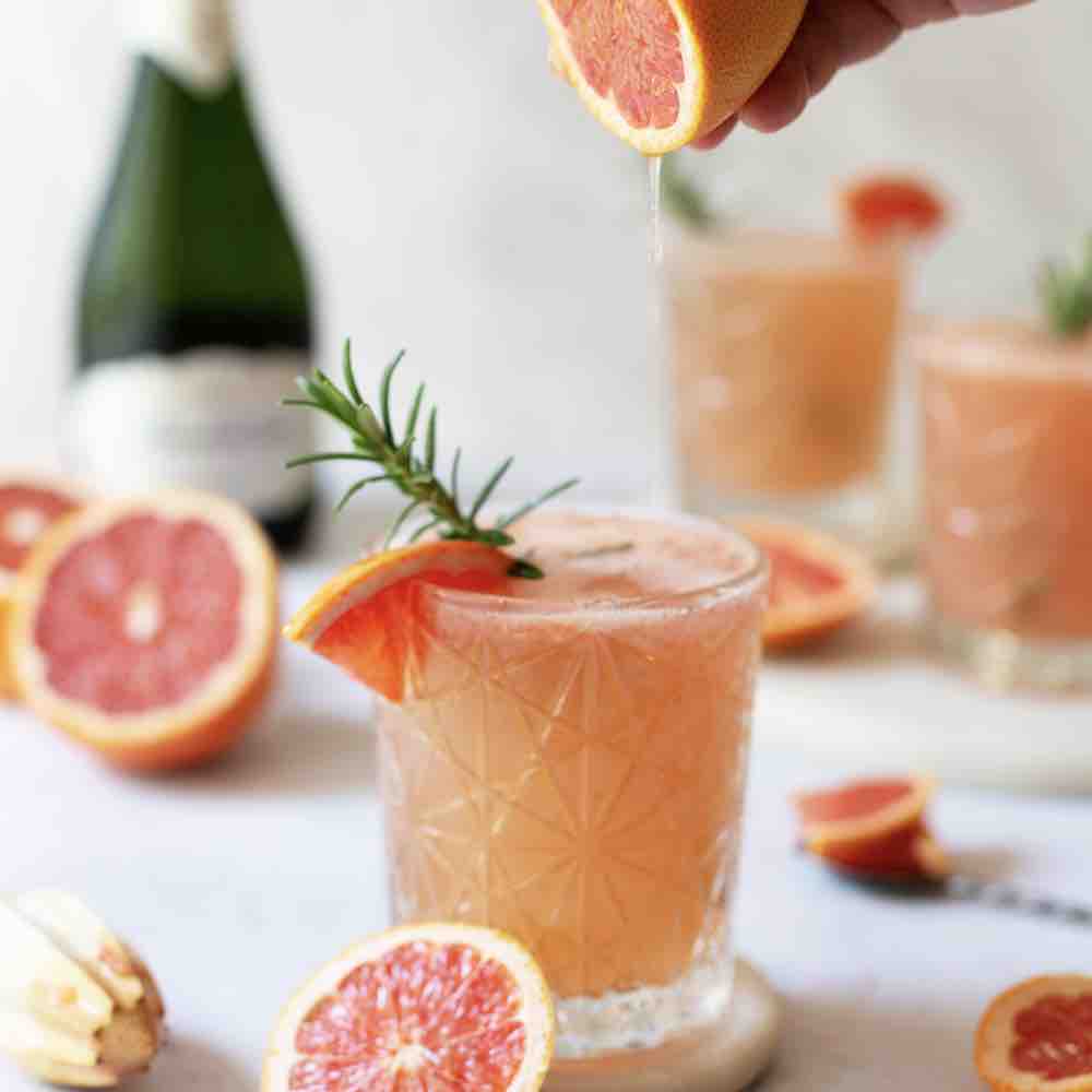 Grapefruit Rosemary Mimosas Mocktail Recipe